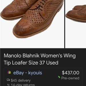 Womens Manolo Blahnik Oxford